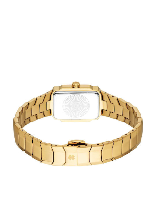 Roberto Cavalli Glam Γυναικείο Ρολόι Μπαταρίας με Χρυσό Μεταλλικό Μπρασελέ