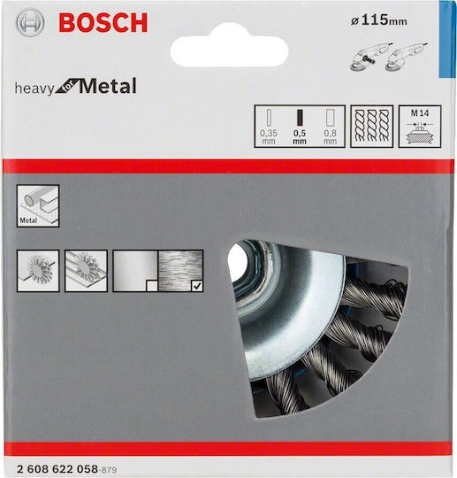 Bosch 2608622058 Συρματόβουρτσα με Κοτσίδες για Γωνιακό Τροχό 115mm
