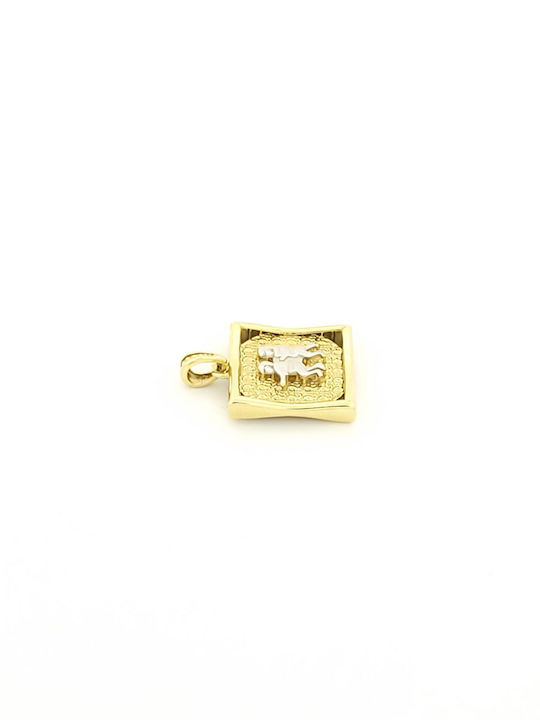 Kremling Charm Zwillinge aus 9K Gold mit Zirkon