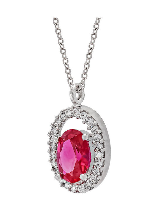 Kiriakos Gofas Necklace Solitaire Made of 9 K Red White Gold