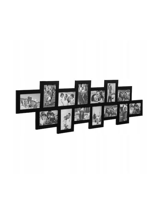 Multi Wandmontage Bilderrahmen 14 Stück Kunststoff mit Schwarzem Rahmen