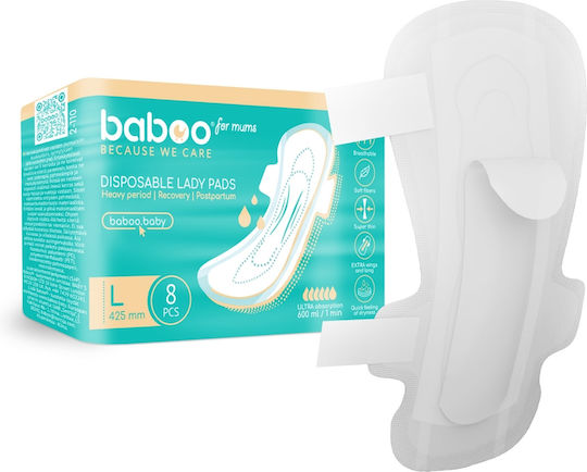 Baboo Absorbante Absorbante sanitare cu aripi Noapte 8buc