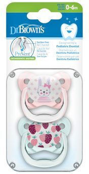 Dr. Brown's Orthodontic Pacifiers Silicone Night Brown for 0-6 months 2pcs