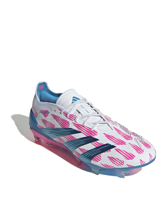 adidas Predator Elite Ποδοσφαιρικά Παπούτσια με Τάπες FG Cloud White / Solar Blue / Solar Pink