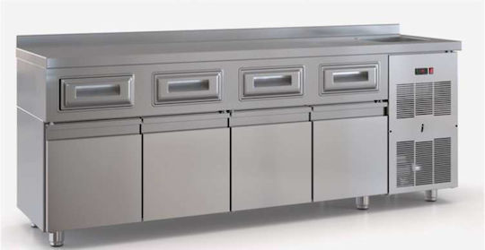 Inox Dobros Ερμάριο με Ανοιγόμενες Πόρτες & Συρτάρια 225x60x87cm