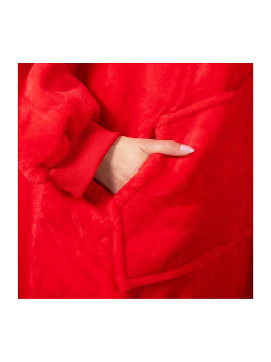 Κουβέρτα Fleece με Μανίκια 82x88εκ. Red