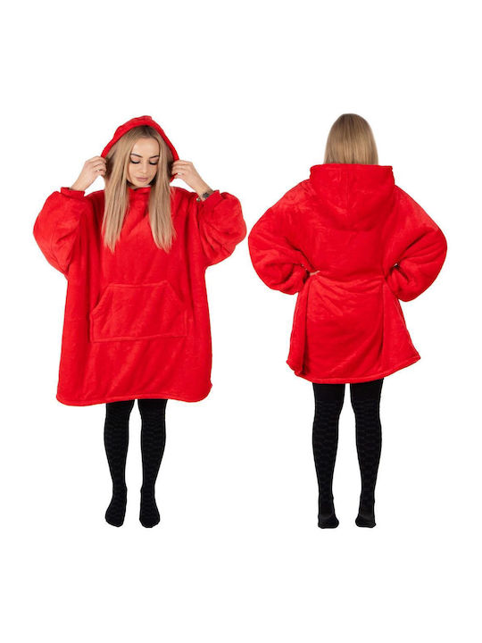 Κουβέρτα Fleece με Μανίκια 82x88εκ. Red