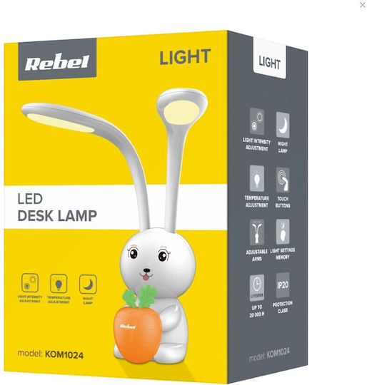 Rebel LED Kinder Schreibtischlampe Weiß