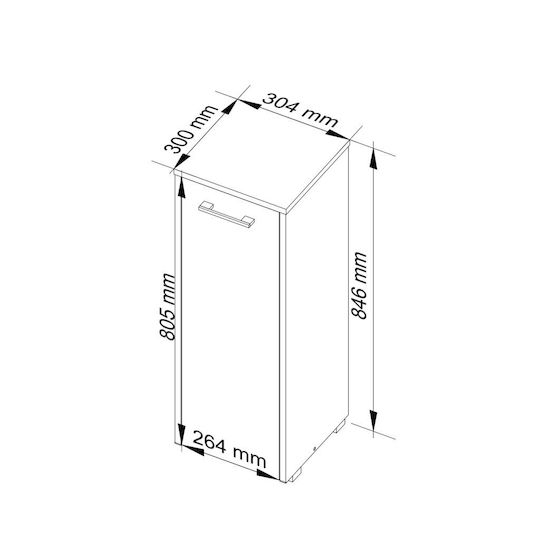 Akord Furniture Factory Coloană de Baie de Pardoseală M30xA30xÎ85cm Sonoma