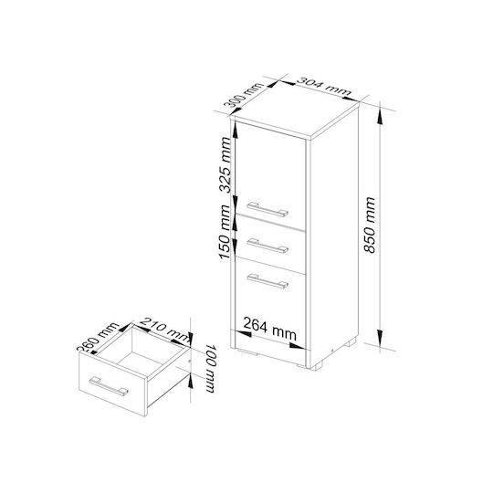 Akord Furniture Factory Coloană de Baie de Pardoseală M30xA30xÎ85cm Sonoma