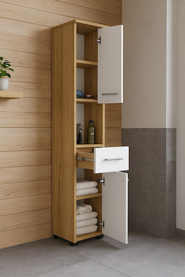 Akord Furniture Factory Coloană de Baie de Pardoseală M30xA30xÎ140cm Stejar