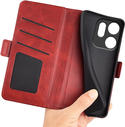 Double Buckle Wallet Roșu (Oppo Reno14F)