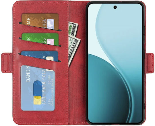 Double Buckle Wallet Roșu (Oppo Reno14F)