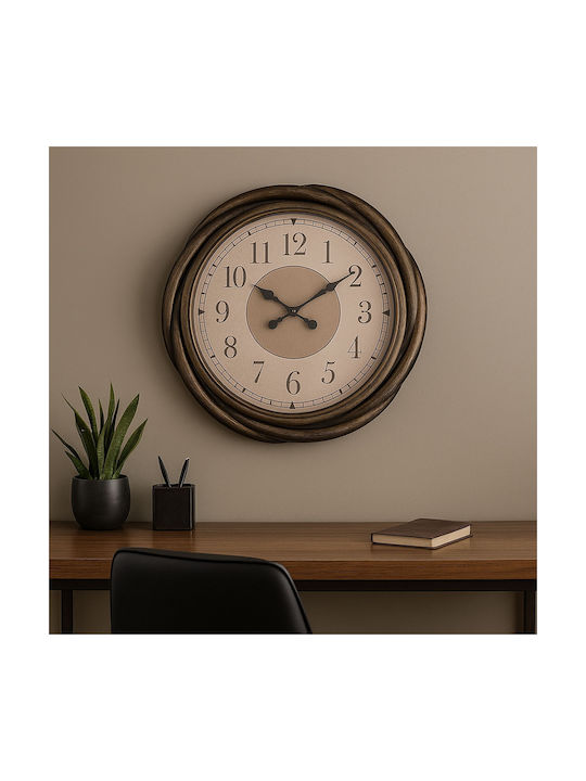 Ankor Silent Antique Wall Clock Plastic Brown 50x51cm