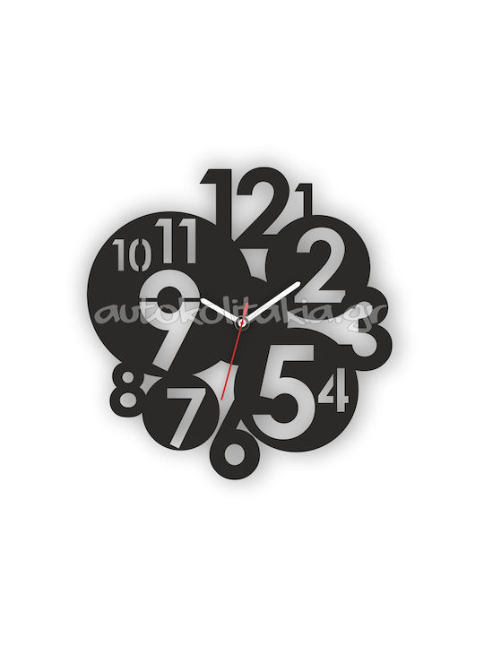 Orafol Kreise Wanduhr Kunststoff Schwarz
