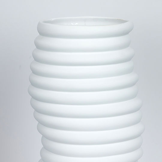 Βάζο Κεραμικό Λευκό Φ17.6xΥ38cm