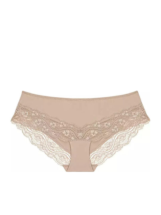 Lovely Micro Hipster Γυναικείο Slip με Δαντέλα Μπεζ