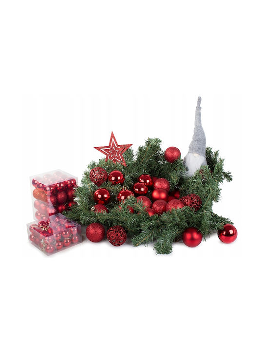 Verk Group Set Globuri de Crăciun 100 Bucăți Stea Roșie Varietate de Modele 5907451338223