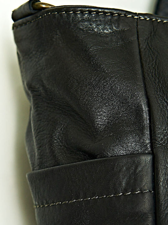 Leather Women's Shoulder Handbag Black
