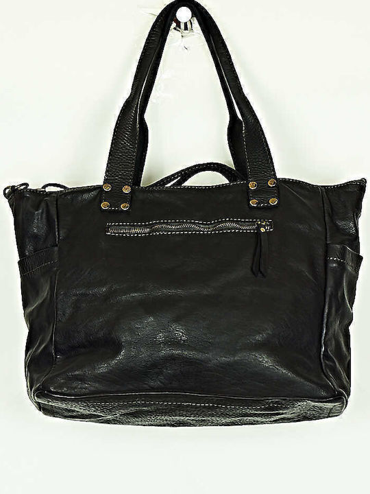 Leather Women's Shoulder Handbag Black