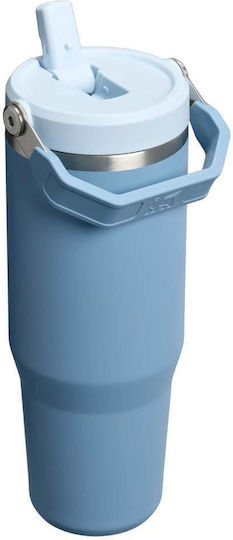 Stanley Iceflow Flip Straw Tumbler Ποτήρι Θερμός Πλαστικό BPA Free 890ml Iced Indigo με Καλαμάκι