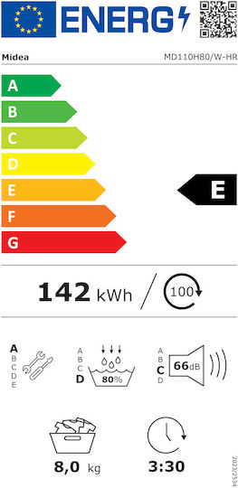 Midea MD110H80/W-HR Wäschetrockner 8kg mit Wärmepumpe