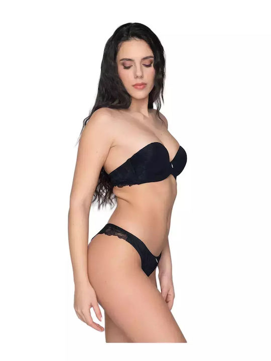 Melody Women's String with Lace Black