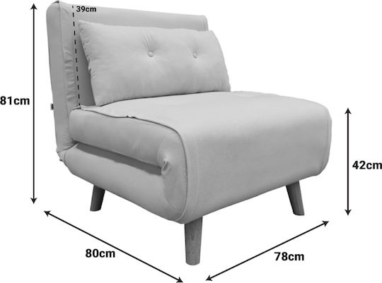 Josuane Armchair Bed Grey Shade 78x80x81cm