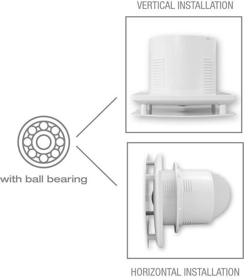 Commel Bathroom Ventilator Φ120mm 16W with Flap and Ultra Silent White