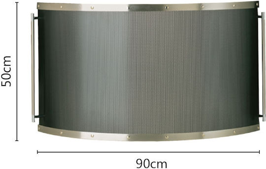 Zogometal Μεταλλικό Προστατευτικό Τζακιού 90x50cm Ασημί