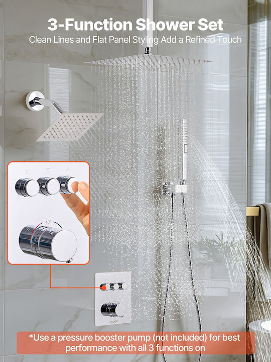 Vevor Shower Column with Mixer Silver