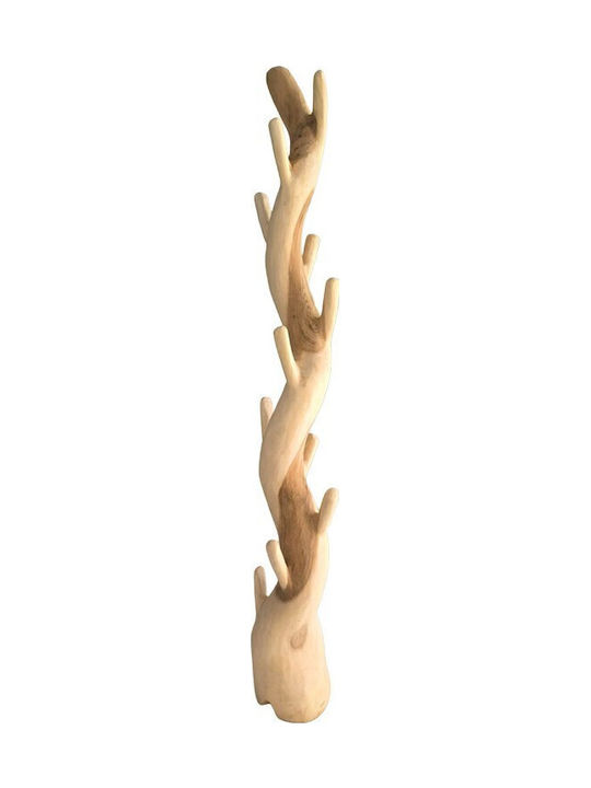 Pakketo Wooden Coat Rack Beige Renzo 30x30x200cm