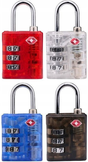 Dunlop Lock Ατσάλινο Λουκέτο Πέταλο Συνδυασμού με Πιστοποίηση TSA Λευκό