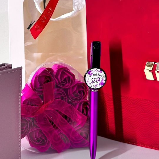 Timeless Notes Package Boss Burgundy Planner Lilac Wallet "best Boss" Pen Soap Rose Box In A Windowed Bag