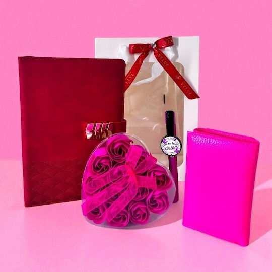 Pachet Timeless Notes A Colegă Planner Vișiniu Portofel Fucsia Pix "Cel Mai Bun Coleg" Săpun Cutie Trandafir Într-o Pungă cu Fereastră