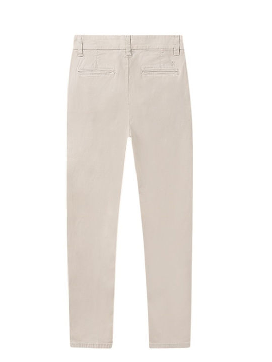 Kids' Chino Fabric Pants Beige Basic