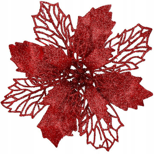 Crăciun Decorativ Metalic Floare Lungime 16cm. 10buc