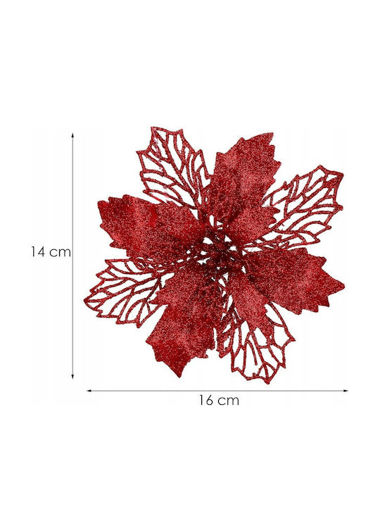 Weihnachtsdekoration Metallisch Blume Länge 16cm. 10Stück