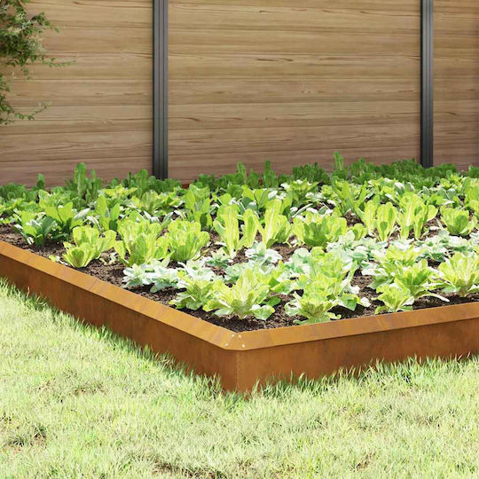 vidaXL Metal Garden Border in Brown Color 1.0m x 25cm