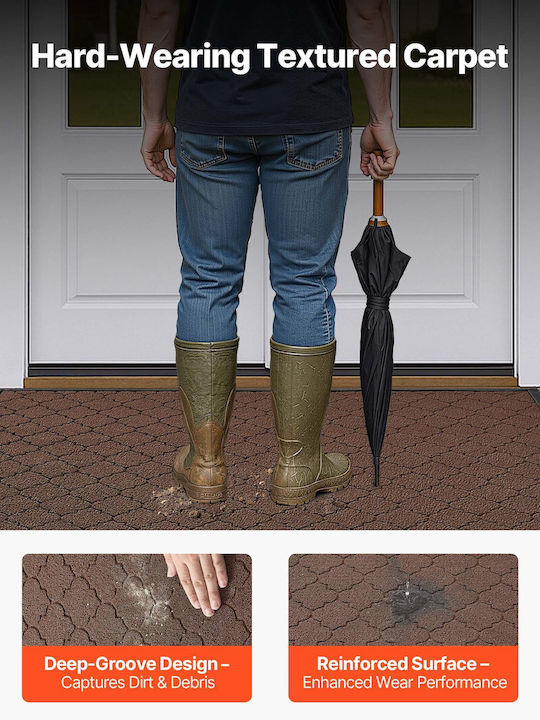 Vevor Entrance Mat Anti-slip Brown 119.4x88.9cm Thickness 7mm