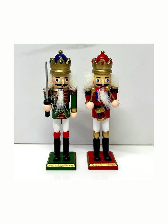 Velve Nutcracker de Crăciun Lemn Verde Înălțime 20cm.