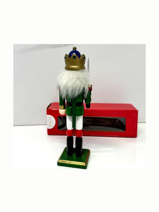 Velve Nutcracker de Crăciun Lemn Verde Înălțime 20cm.