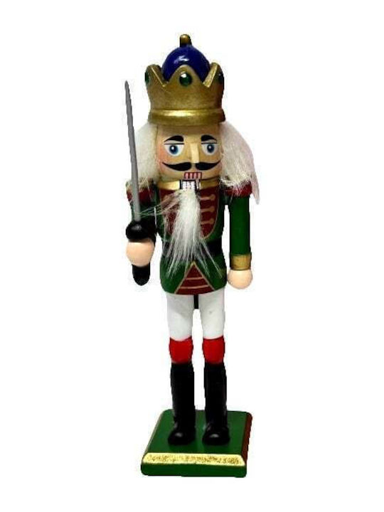 Velve Nutcracker de Crăciun Lemn Verde Înălțime 20cm.