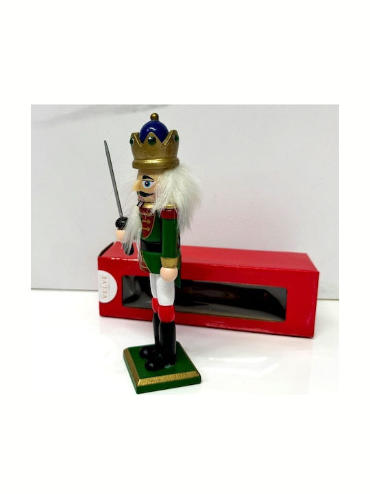 Velve Nutcracker de Crăciun Lemn Verde Înălțime 20cm.