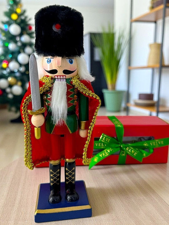 Velve Nutcracker de Crăciun Lemn Roșu