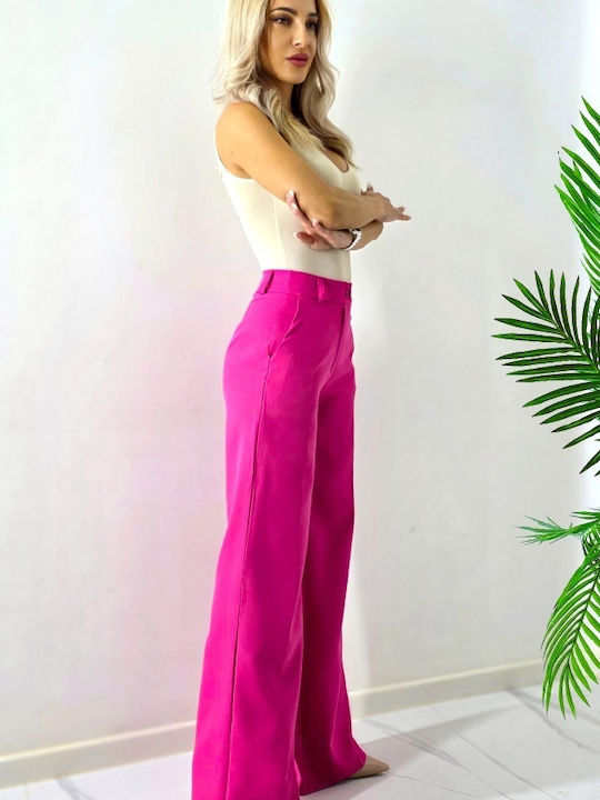 Femei Talie înaltă Din material textil Pantaloni Fuchsia