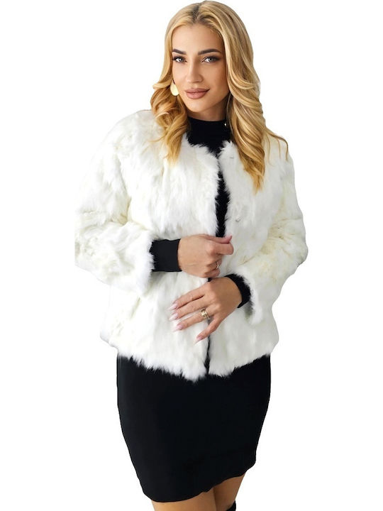 Μακριά Γυναικεία Γούνα White