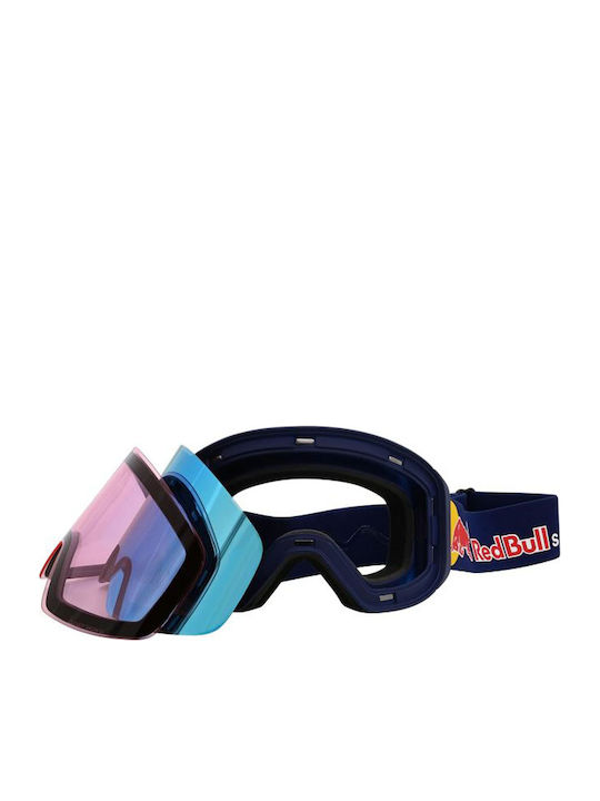 Red Bull Spect Mască de Schi și Snowboard pentru Adulți, Albastră cu Lentilă Fumurie Albastră