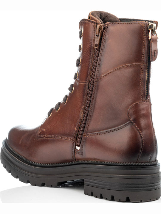 Leather Women's Ankle Boots Brown
