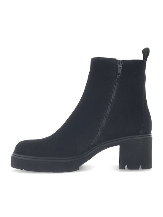 Leder Stiefeletten Damen Schwarz